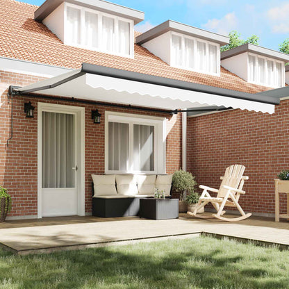 Tenda da Sole Bianco 400 Ãƒâ€” 300 cm Poliestere e Alluminio