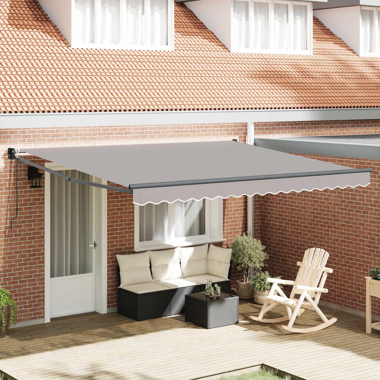 Tettuccio Elettrico Retrattile Grigio chiaro 400 Ã— 300 cm