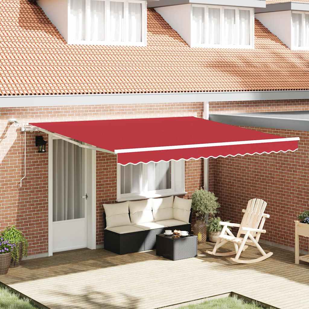 Tenda Retrattile Rosso 400 Ãƒâ€” 300 cm Poliestere e Metallo
