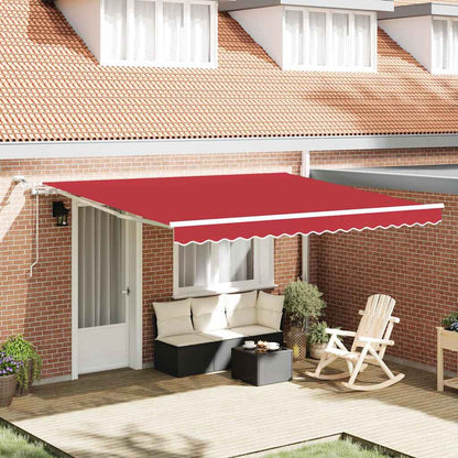 Tenda Retrattile Rosso 400 Ãƒâ€” 300 cm Poliestere e Metallo