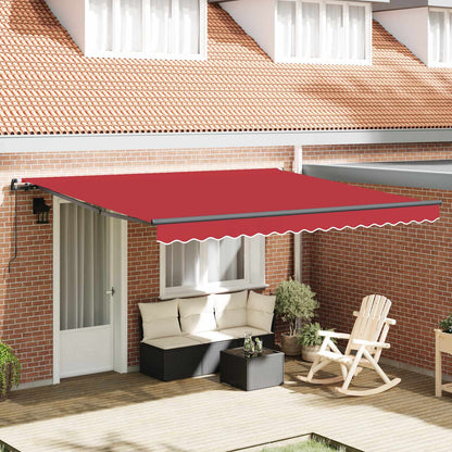 Tenda Retrattile Rosso 400 Ãƒâ€” 300 cm Poliestere e Acciaio