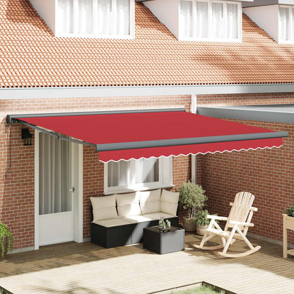 Tenda da Sole Rosso 400 x 300 x 165 cm Poliestere e Alluminio