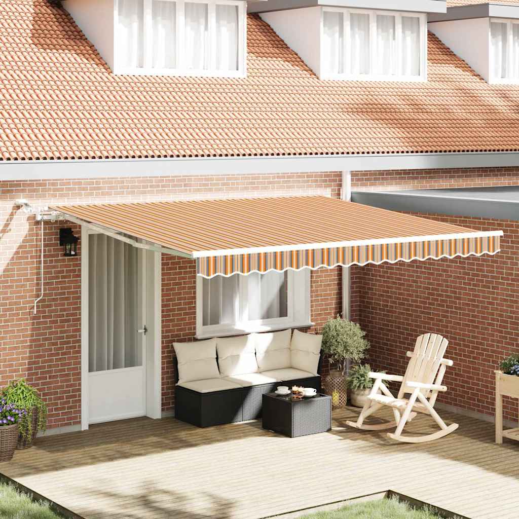 Tenda Retrattile Multicolore 400 Ã— 350 cm Poliestere e Metallo