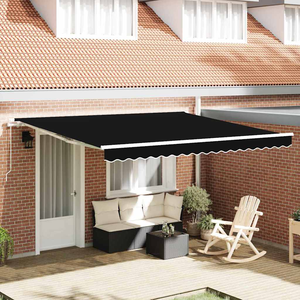 Tenda Retrattile Nero 400 Ãƒâ€” 350 cm Poliestere e Alluminio