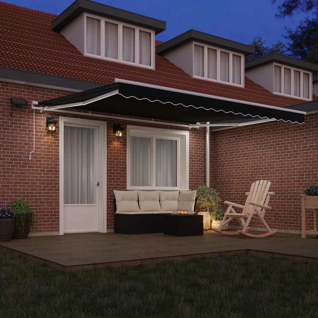 Tenda Retrattile Nero 400 Ãƒâ€” 300 cm Tessuto e acciaio