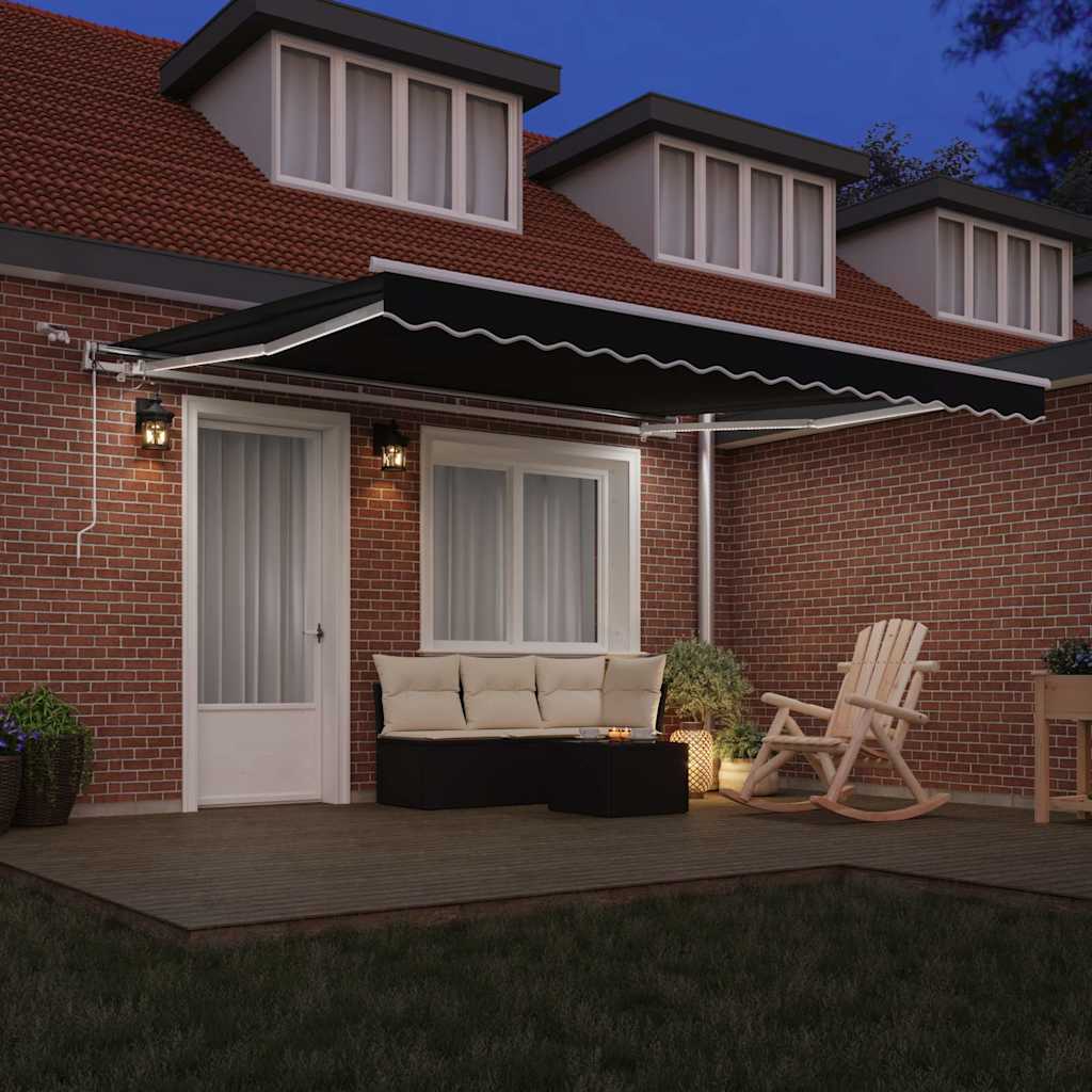 Tenda Retrattile Nero 400 Ã— 350 cm Poliestere e Metallo
