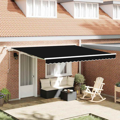 Tenda Retrattile Nero 400 Ã— 350 cm Poliestere e Metallo