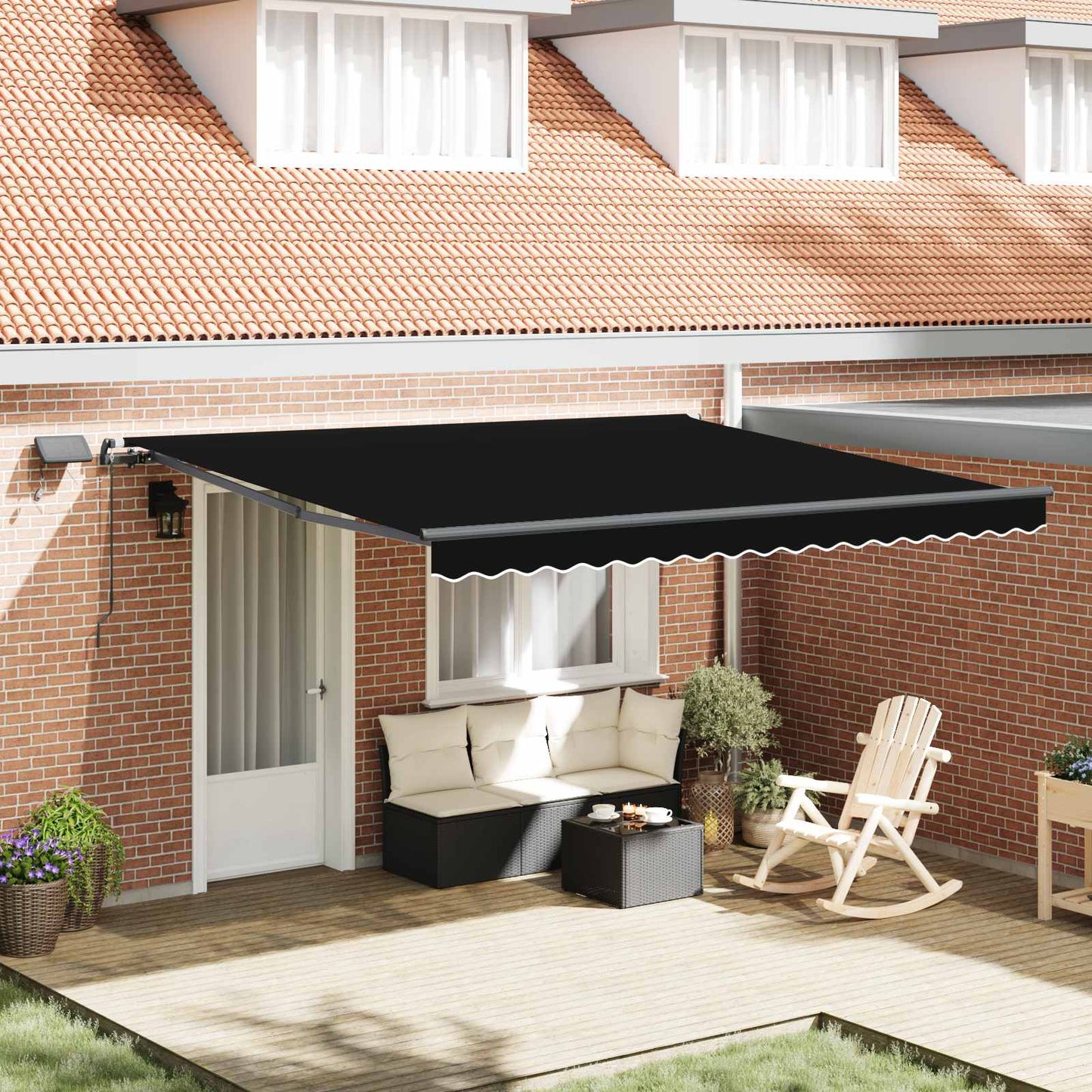 Tenda Retrattile Nero 400 Ã— 350 cm Tessuto