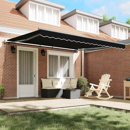 Tenda Retrattile Nero 400 Ãƒâ€” 350 cm Tessuto e Alluminio