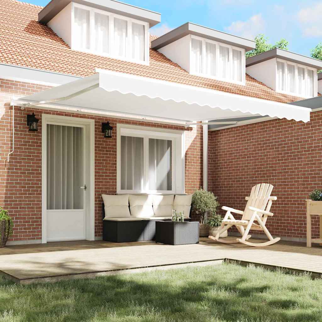 Tenda da Sole Bianco 400 x 350 x 165 cm Poliestere e Metallo