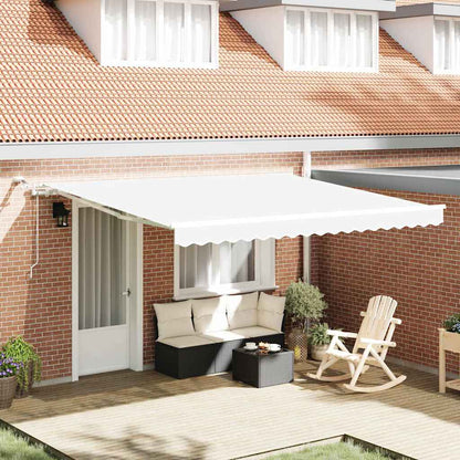 Tenda Retrattile Bianco 400 Ã— 350 cm Poliestere e Metallo