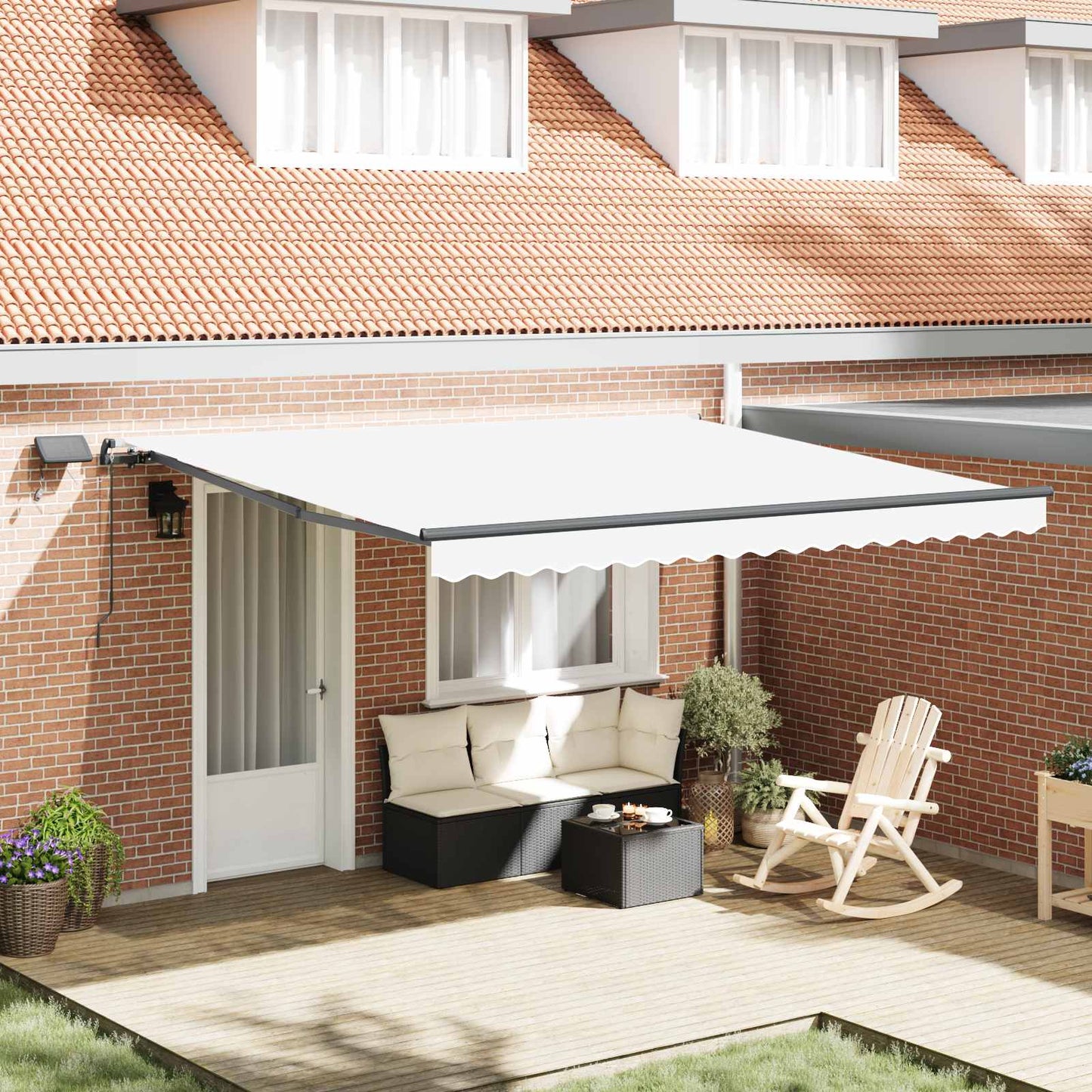 Tenda Retrattile Bianco 400 Ã—350 cm Tessuto