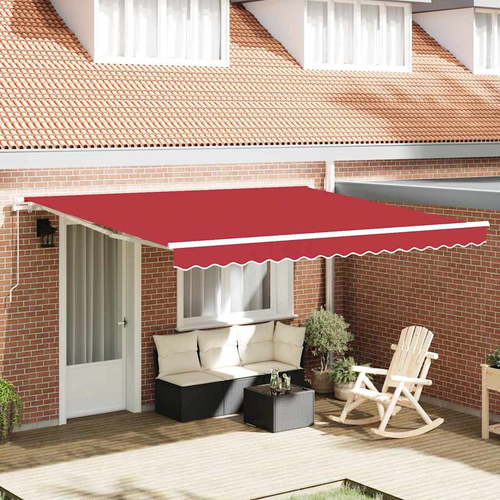 Tenda da Sole Rosso 400 x 350 x 165 cm Poliestere e Metallo