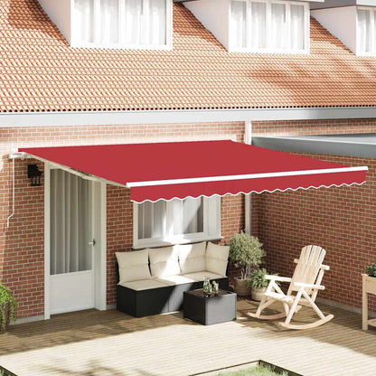 Tenda da Sole Rosso 400 x 350 x 165 cm Poliestere e Metallo