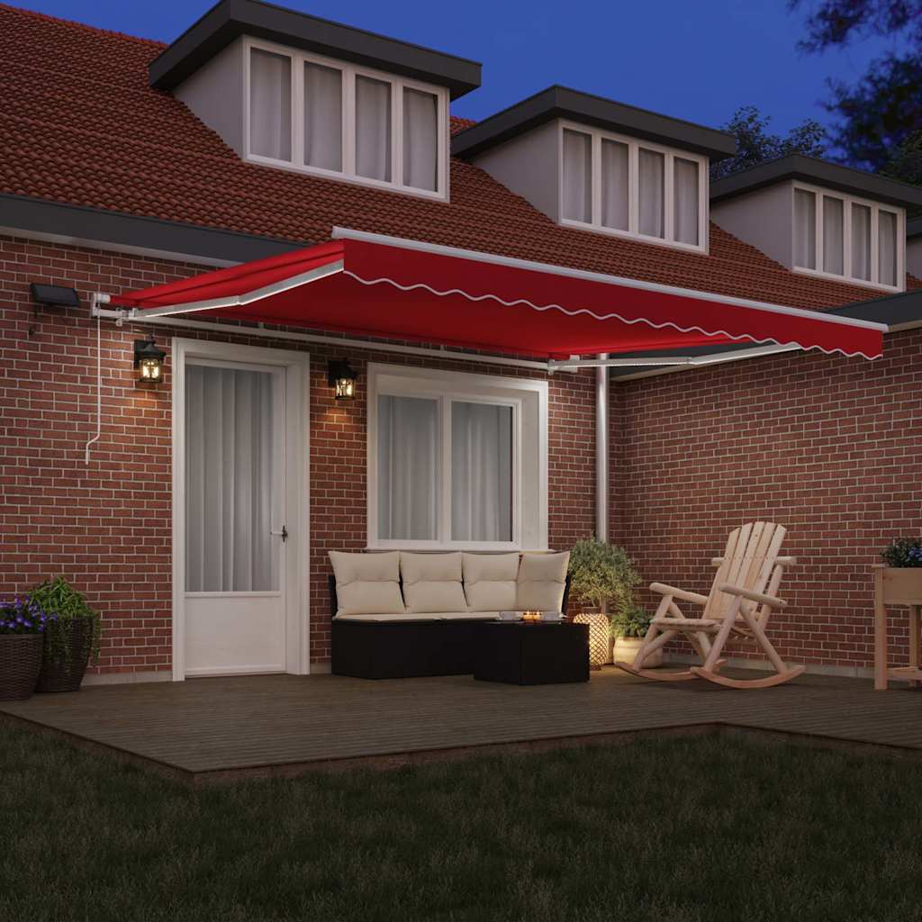 Tenda Retrattile Rosso 400 Ãƒâ€” 300 cm Tessuto e acciaio