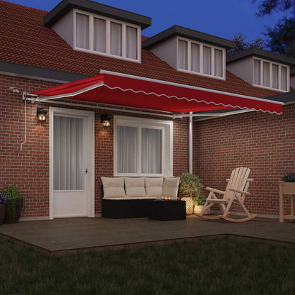 Tenda Retrattile Rosso 400 Ã— 350 cm Poliestere e Metallo