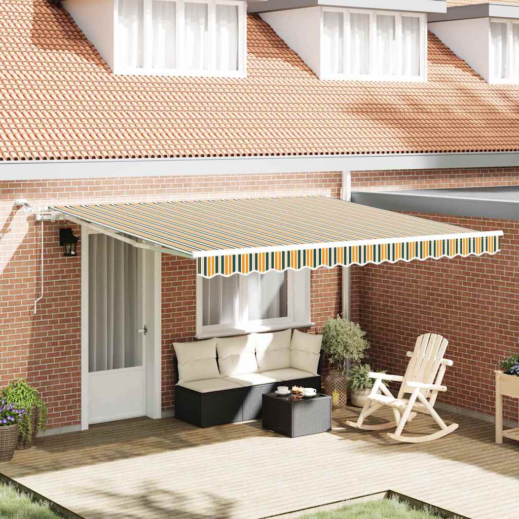 Tenda Retrattile Verde e Giallo 400 Ã— 350 cm