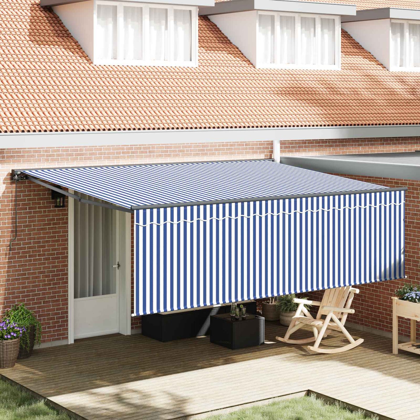 Tenda Retrattile Blu e Bianco 400 Ãƒâ€” 300 cm