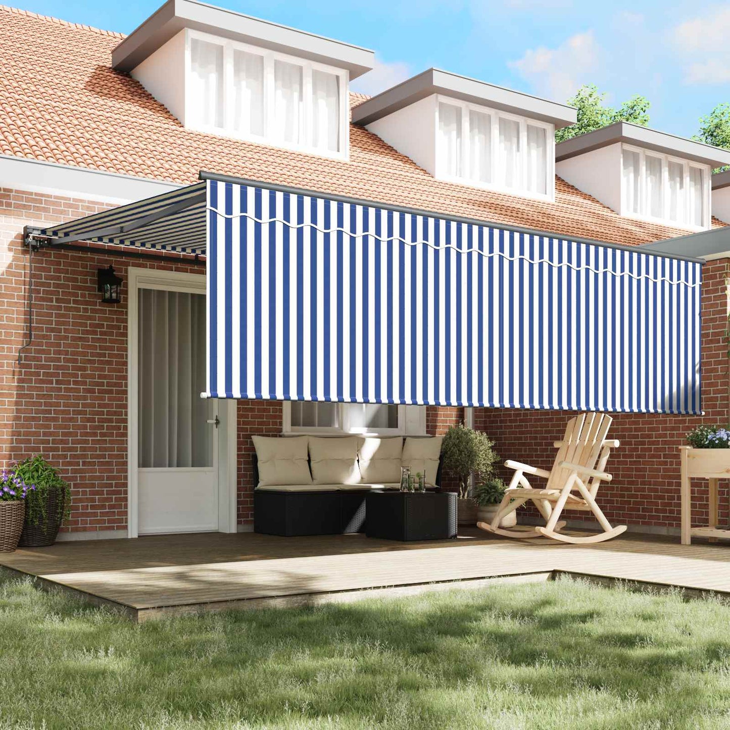 Tenda Retrattile Blu e Bianco 400 Ãƒâ€” 300 cm