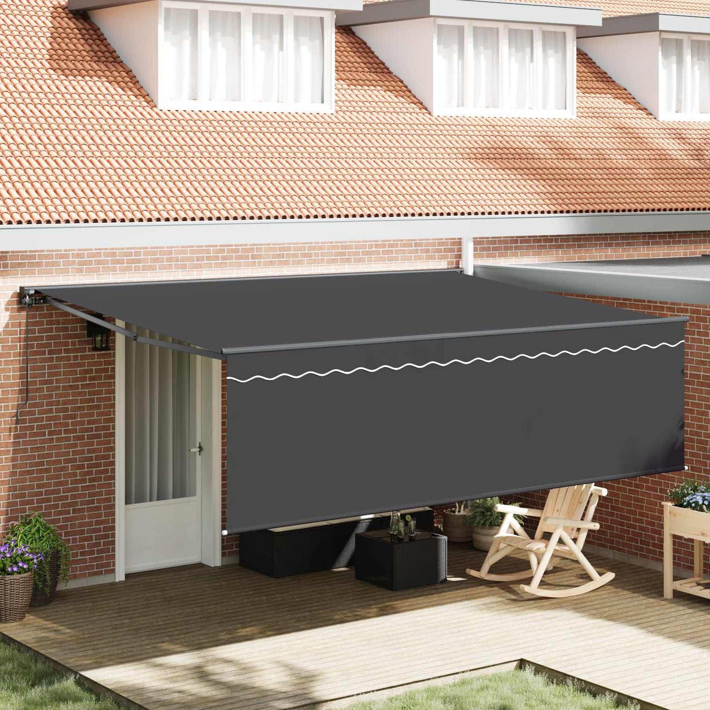 Tenda Retrattile Antracite 450 Ãƒâ€” 300 cm Poliestere e Alluminio