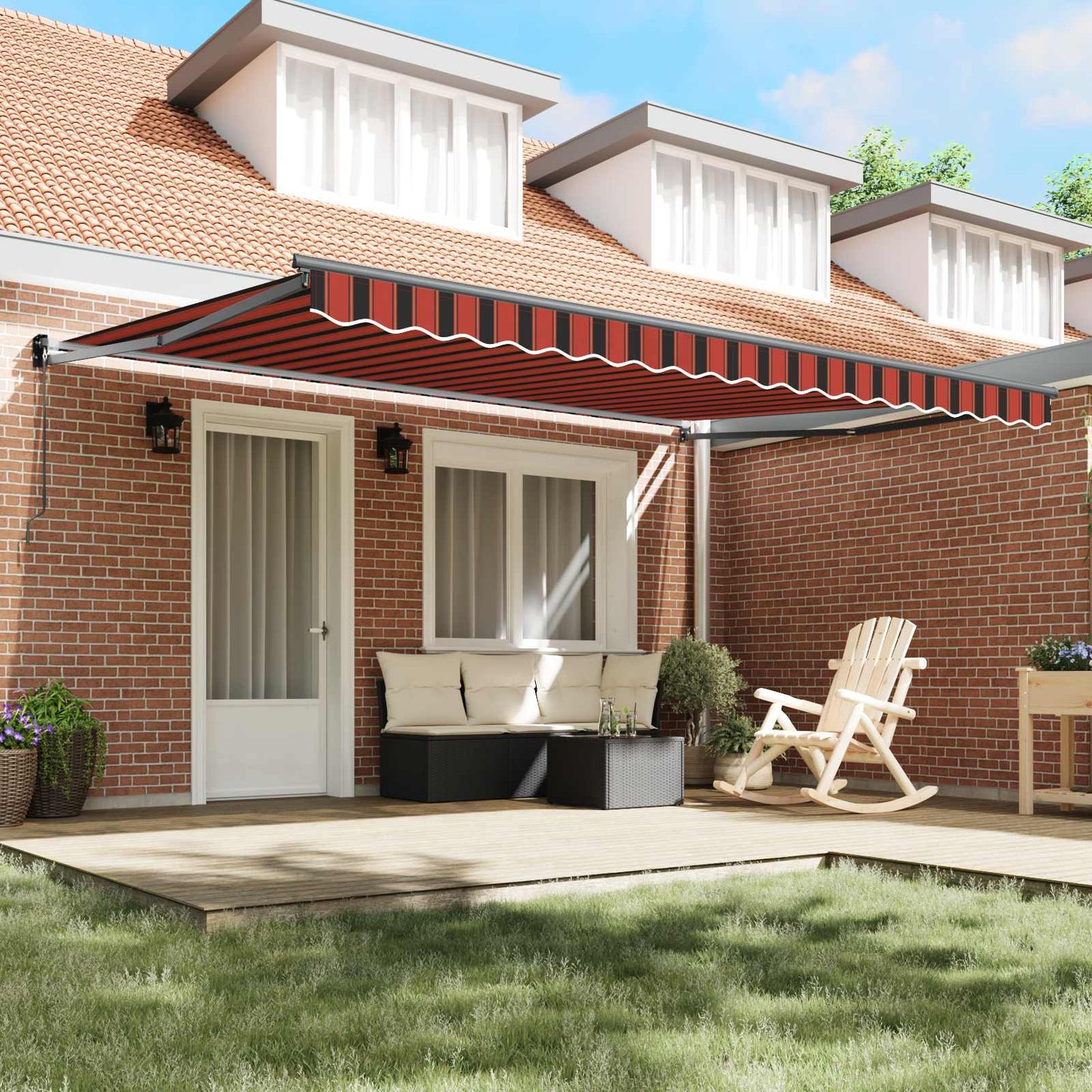 Tenda da Sole Arancione e Marrone 450 x 300 x 165 cm