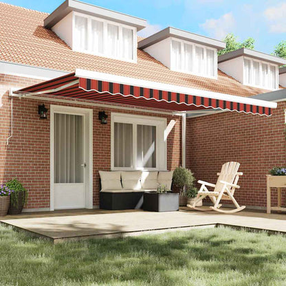 Tenda Retrattile Rosso e Nero 450 Ãƒâ€” 300 cm Tessuto e Metallo