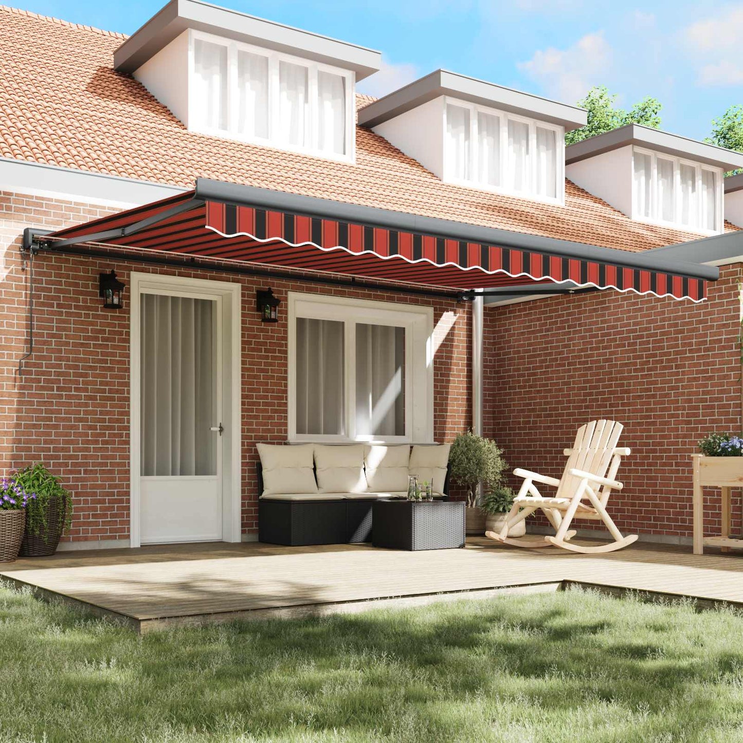 Tenda da Sole Arancione e Marrone 450 x 300 x 165 cm