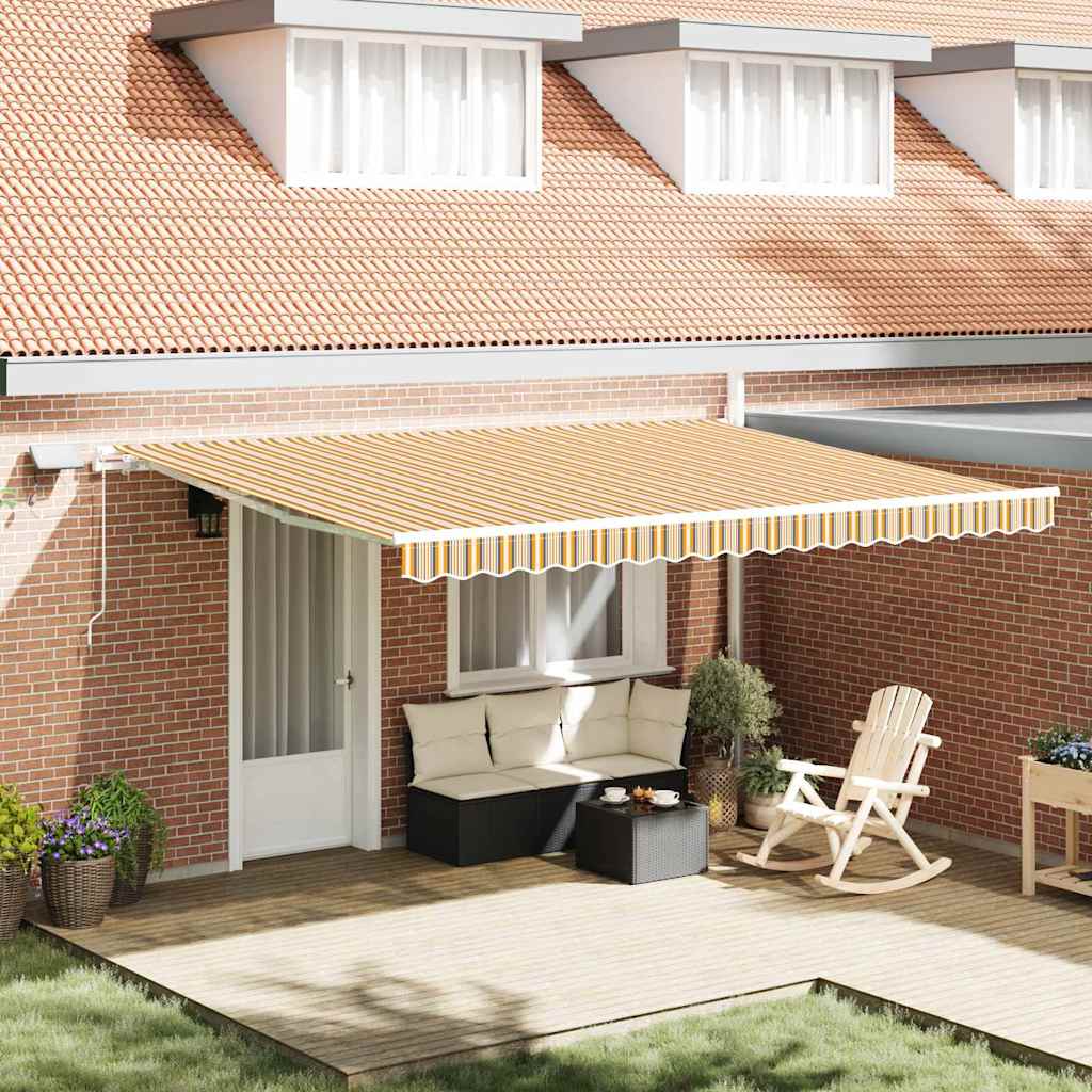 Tenda Retrattile Multicolore 450 Ã— 300 cm Tessuto e acciaio