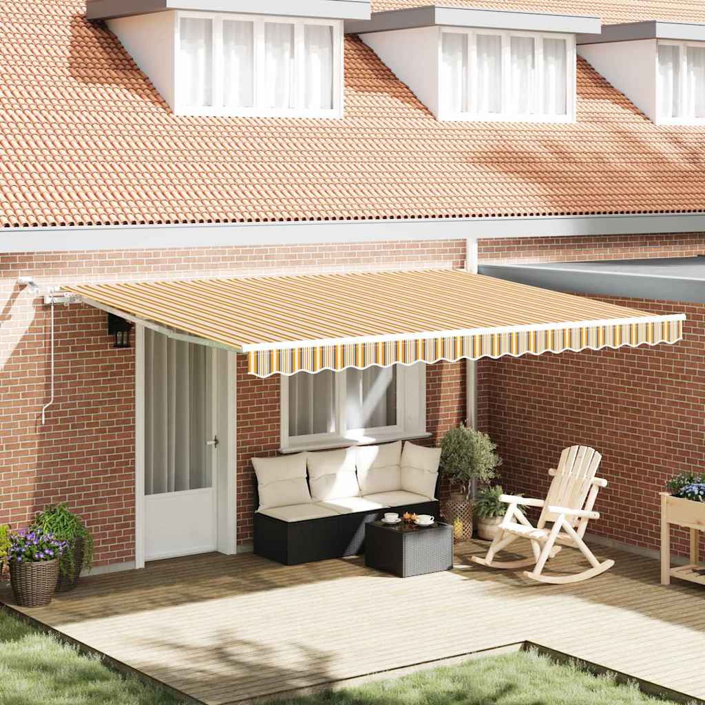 Tenda Retrattile Multicolore 450 ÃƒÆ’Ã¢â‚¬â€ 300 cm Poliestere e Metallo