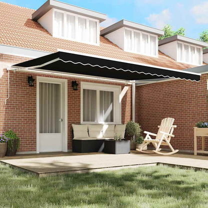 Tenda Retrattile Nero 450 × 300 cm Poliestere e Alluminio