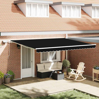Tenda Retrattile Nero 450 × 300 cm Tessuto e acciaio