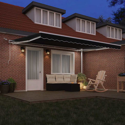 Tenda Retrattile Nero 450 × 300 cm Poliestere e Metallo