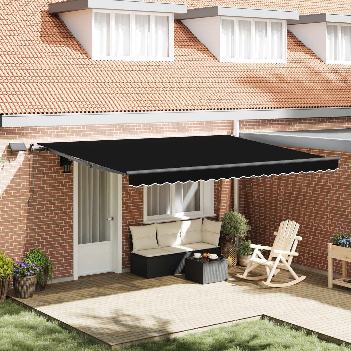 Tenda Retrattile Nero 450 × 300 cm Tessuto