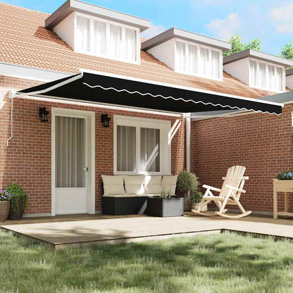Tenda Retrattile Nero 450 × 300 cm Poliestere e Alluminio