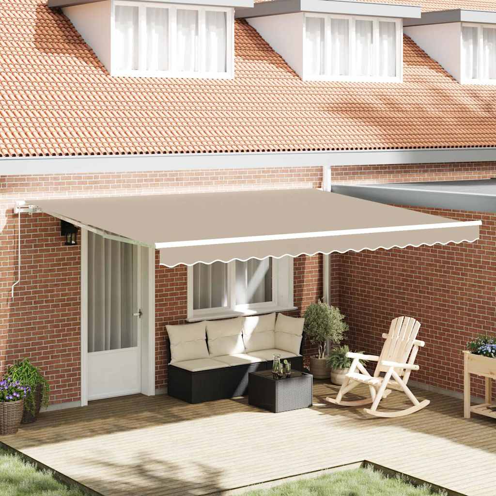Tenda da Sole Beige 450 x 300 x 165 cm Poliestere e Metallo