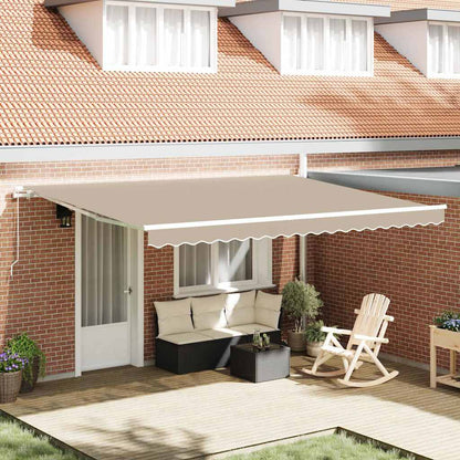 Tenda da Sole Beige 450 x 300 x 165 cm Poliestere e Metallo
