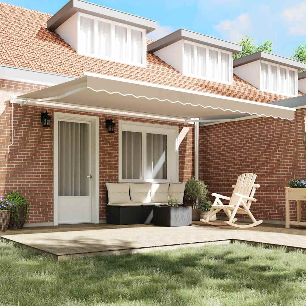 Tenda da Sole Beige 450 x 300 x 165 cm Poliestere e Metallo