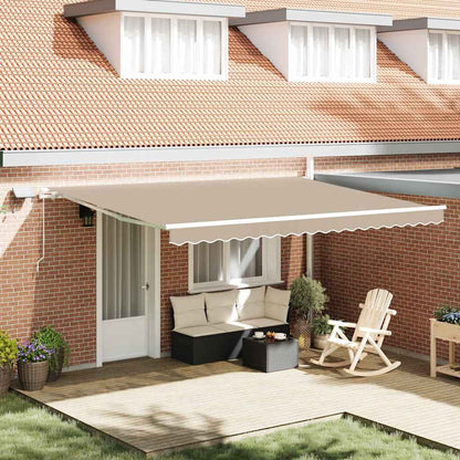 Tenda Retrattile Beige 450 Ãƒâ€” 300 cm Tessuto e acciaio