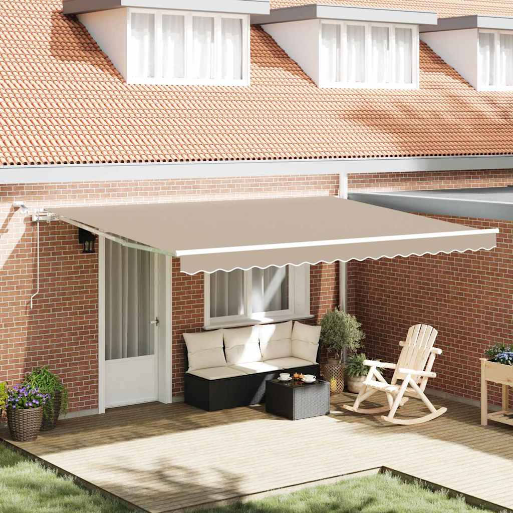 Tenda Retrattile Beige 450 Ã— 300 cm Poliestere e Metallo