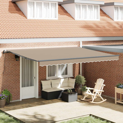 Tenda Retrattile Beige 450 Ãƒâ€” 300 cm Tessuto e Alluminio