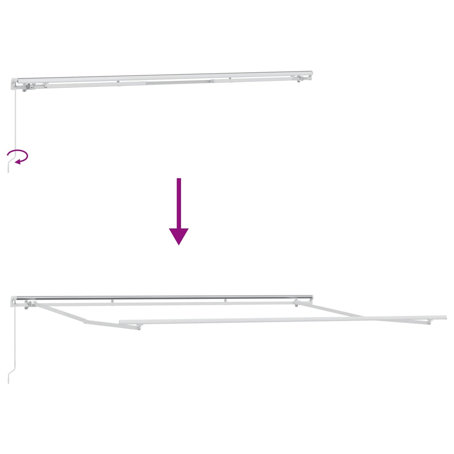 Tenda da Sole Bianco 450 x 300 x 165 cm Poliestere e Metallo