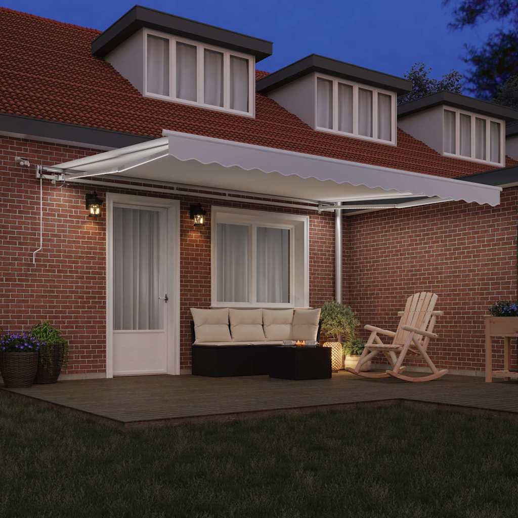Tenda Retrattile Bianco 450 Ãƒâ€” 300 cm Poliestere e Metallo