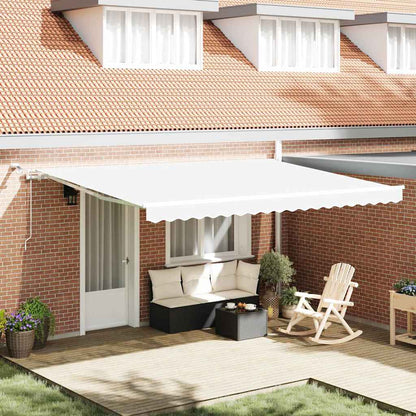 Tenda Retrattile Bianco 450 Ãƒâ€” 300 cm Poliestere e Metallo
