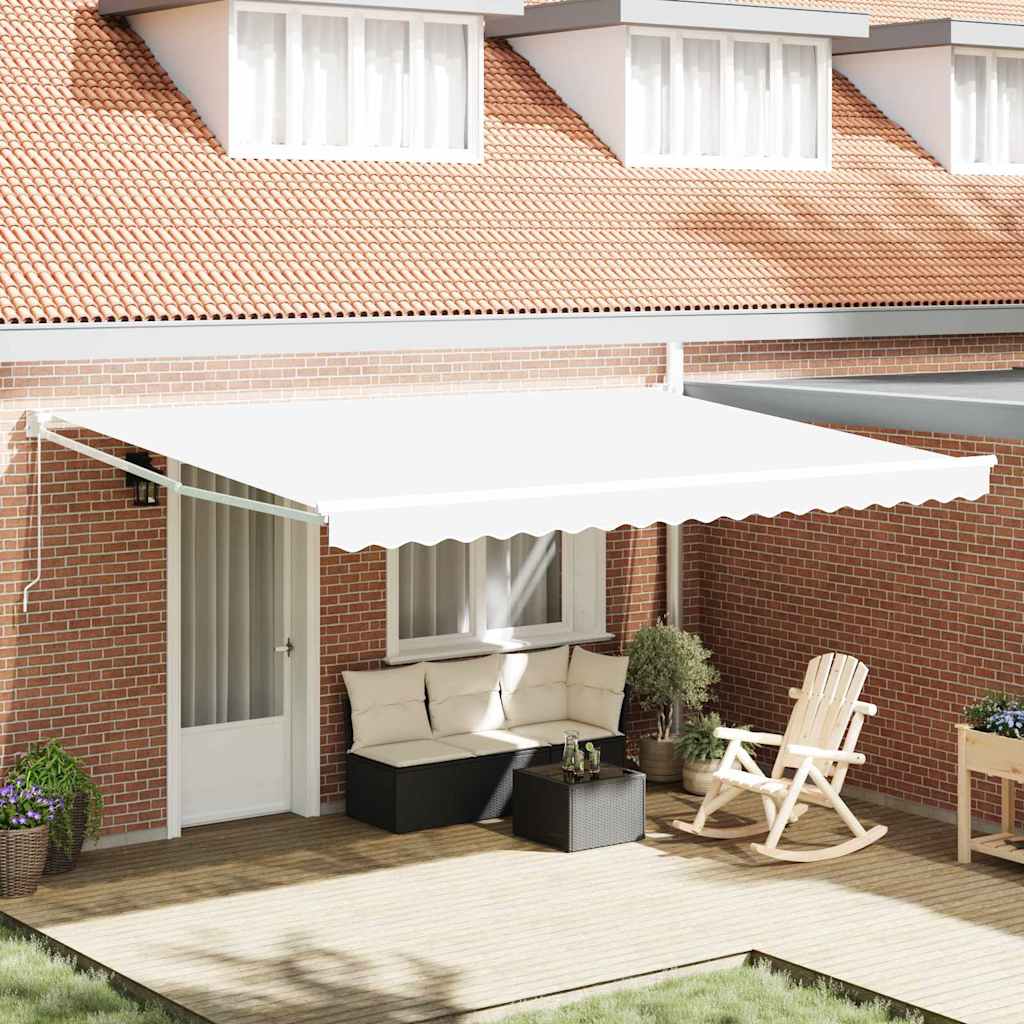 Tenda da Sole Bianco 450 x 300 x 165 cm Poliestere e Metallo