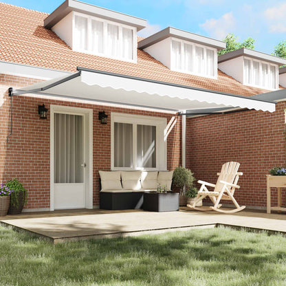 Tenda da Sole Bianco 450 x 300 x 165 cm Poliestere e Metallo