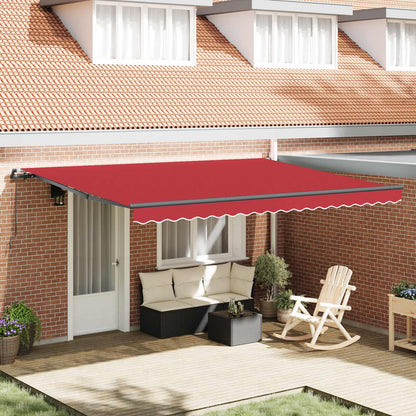 Tenda Retrattile Rosso 450 × 300 cm Poliestere e Acciaio