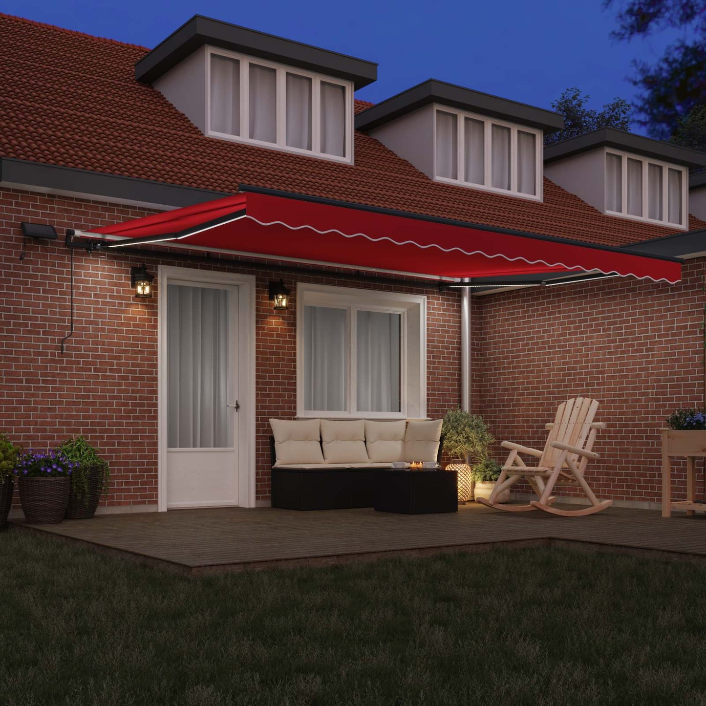 Tenda Retrattile Rosso 450 ×300 cm Tessuto