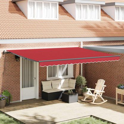 Tenda Retrattile Rosso 450 × 300 cm Tessuto e Alluminio