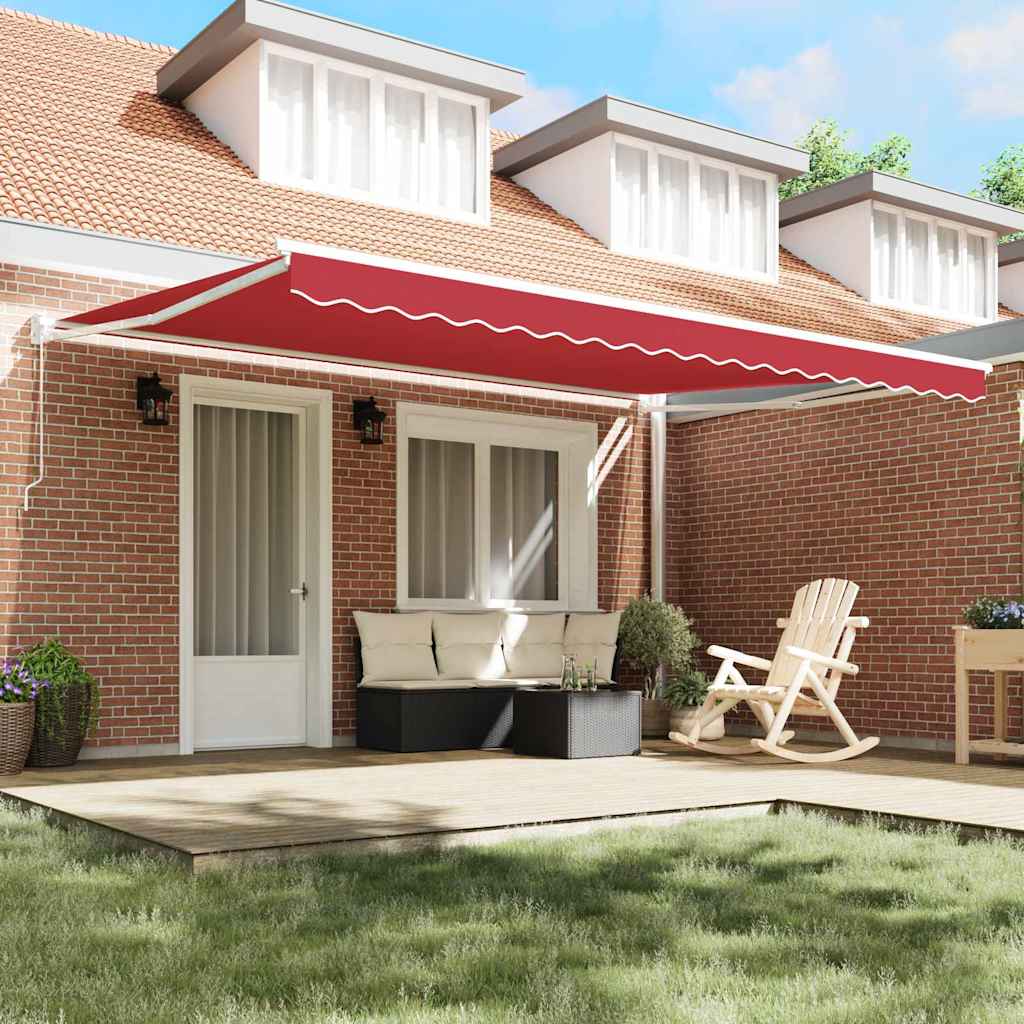 Tenda da Sole Rosso 450 x 300 x 165 cm Poliestere e Metallo