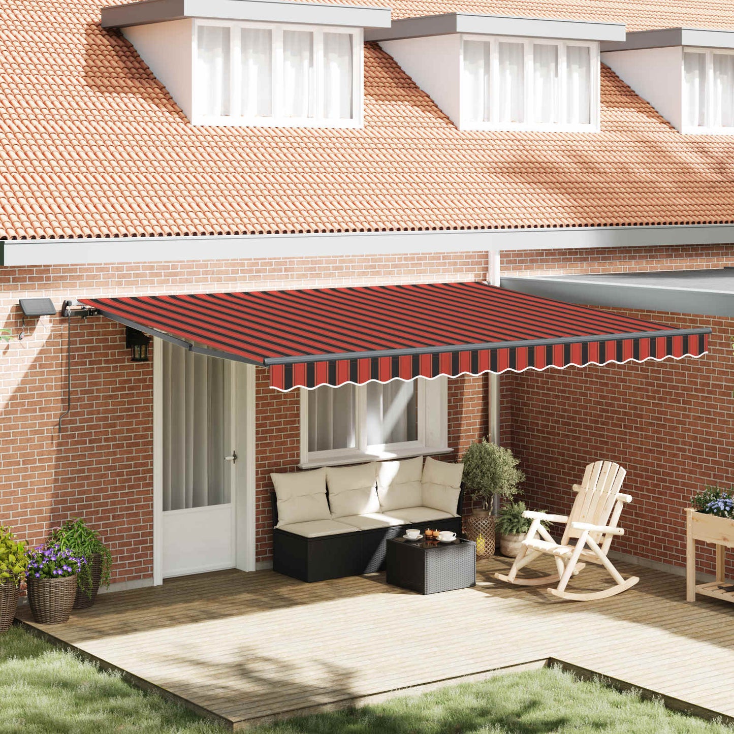 Tenda Retrattile arancione e marrone 450 Ãƒâ€”350 cm Tessuto